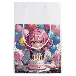 Bolsa De Regalo Mediana cumpleaños de Anime chica