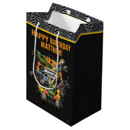 Bolsa De Regalo Mediana Cumpleaños de camiones Monster Jam