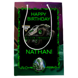 Bolsa De Regalo Mediana Cumpleaños de Invasión Alienígena de Monster Jam