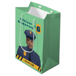 Bolsa De Regalo Mediana Cumpleaños de la Policía Infantil