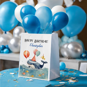 Bolsa De Regalo Mediana Cumpleaños de los chicos de ballena
