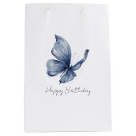 Bolsa De Regalo Mediana Cumpleaños de Mariposa Azul Bonita