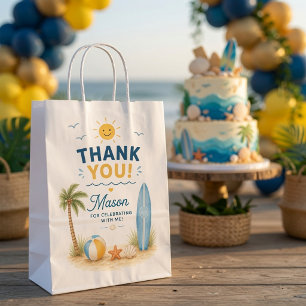 Bolsa De Regalo Mediana Cumpleaños de One Happy Dude Surf Beach