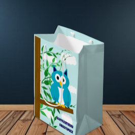 Bolsa De Regalo Mediana Cumpleaños de Owl