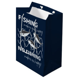 Bolsa De Regalo Mediana Cumpleaños de pescador con caña de pescar