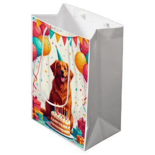 Bolsa De Regalo Mediana Cumpleaños de Retriever de Nueva Escocia de Tollin