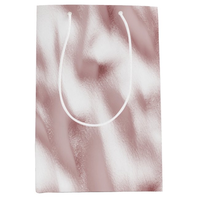 Bolsa De Regalo Mediana Cumpleaños de Rubor Pink Glam (Anverso)