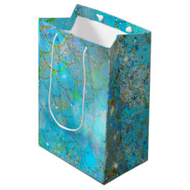 Bolsa De Regalo Mediana Cumpleaños de Sirena Perla Iridescente Resplandor