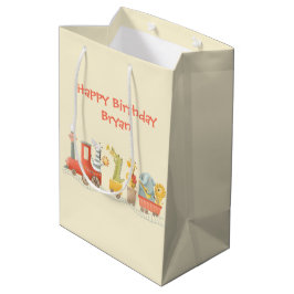Bolsa De Regalo Mediana Cumpleaños de tren de animales musicales