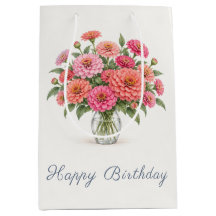 Cumpleaños de Zinnias de Coral Rosa