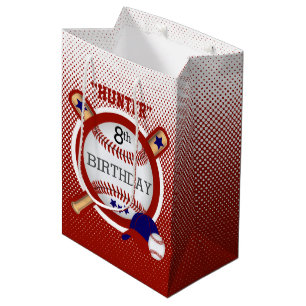 Bolsa De Regalo Mediana Cumpleaños del jugador de béisbol de la estrella