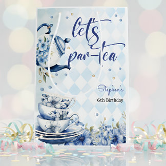 Bolsa De Regalo Mediana Cumpleaños del té para los niños