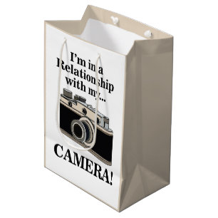 Bolsa De Regalo Mediana Cumpleaños divertido de cámara vintage para fotógr