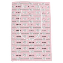 Bolsa De Regalo Mediana Cumpleaños Feliz Glam Pink Tiffany Theme Bougie