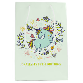 Bolsa De Regalo Mediana Cumpleaños mágico de Sassy Unicorn