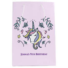 Bolsa De Regalo Mediana Cumpleaños mágico de Unicornio