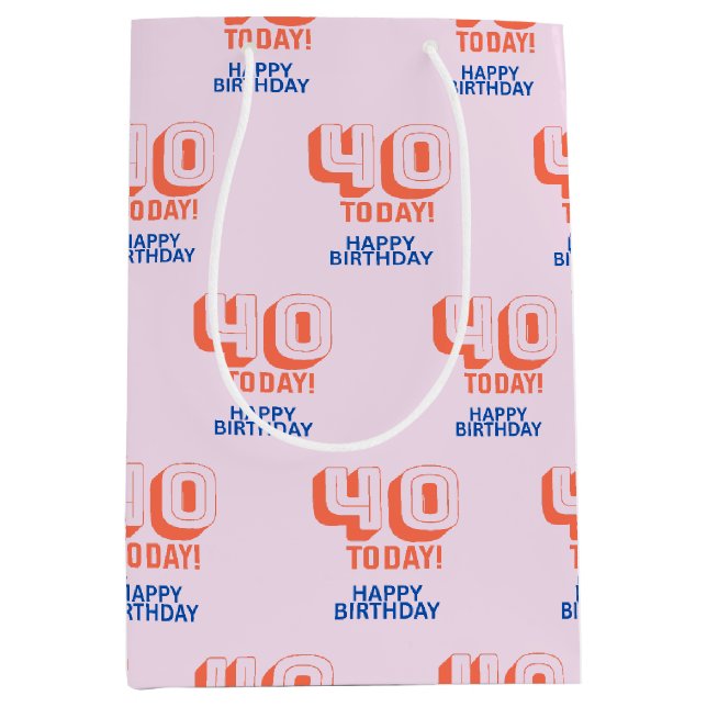 Bolsa De Regalo Mediana Cumpleaños número 40 (Anverso)