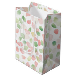 Bolsa De Regalo Mediana Cumpleaños Pétalos de Flor Rosa Mint Precioso Rubo