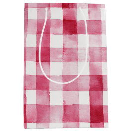 Bolsa De Regalo Mediana Cumpleaños Rayas Blancas Rosadas