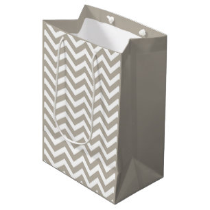 Bolsa De Regalo Mediana Cuña Gruesa Gris y Blanca para Boda Cumpleaños V4