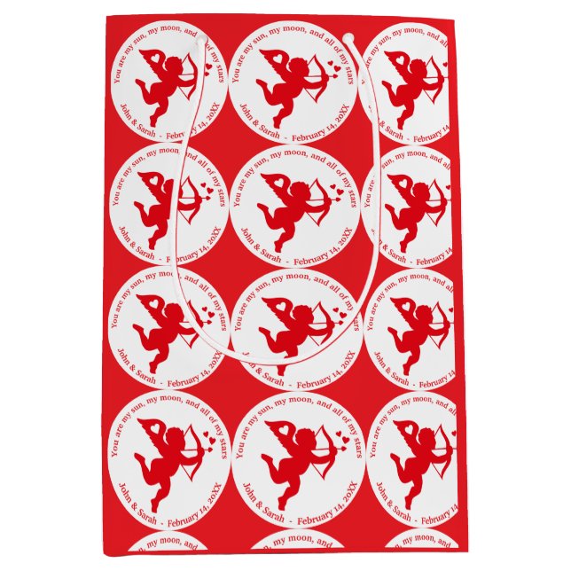 BOLSA DE REGALO MEDIANA CUPID RED LOVE VALENTINE`S DAY (Anverso)