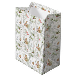 Bolsa De Regalo Mediana Curte forestal de Fox Woodland Winter