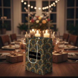 Bolsa De Regalo Mediana Custom Art Deco Embroidered-Style Paper Bag 