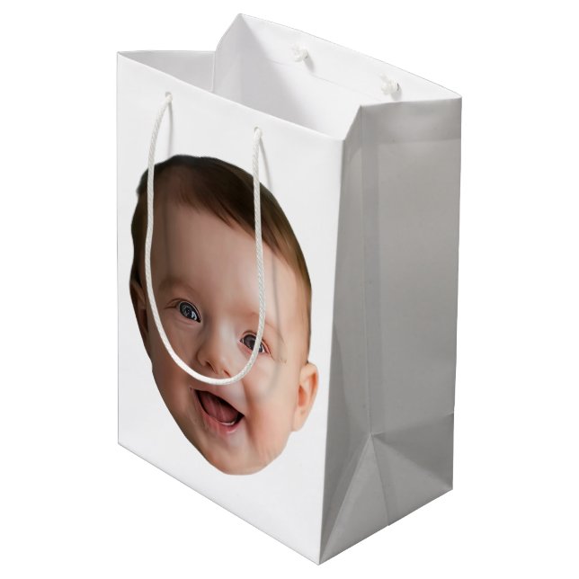 Bolsa De Regalo Mediana Custom Baby Face, Funny custom photo (Angulo reverso)