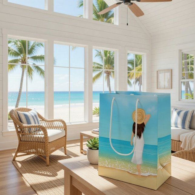 Bolsa De Regalo Mediana Custom Beach House Welcome Gift Bag (Subido por el creador)