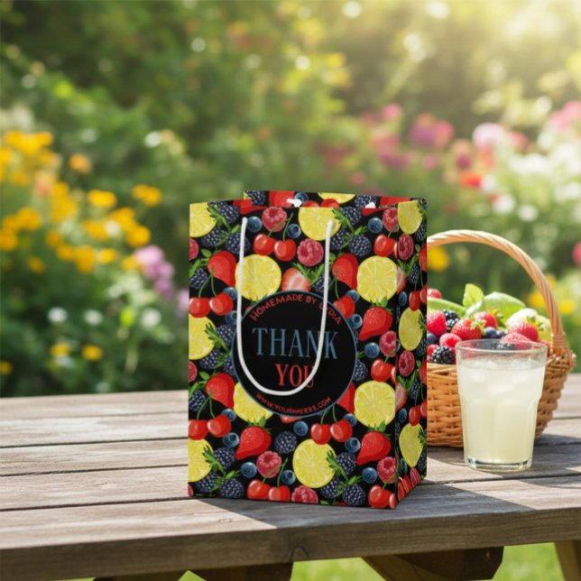 Bolsa De Regalo Mediana Custom Berries & Citrus Pattern Paper Gift Bag (Subido por el creador)
