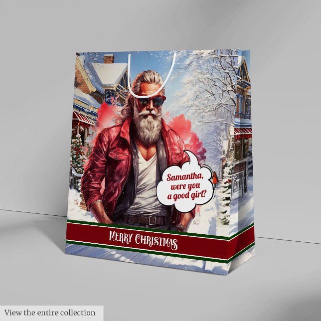 Bolsa De Regalo Mediana Custom Christmas Gift Bags Funny Santa Organizer (Custom Christmas Gift Bags Funny Santa Organizer)