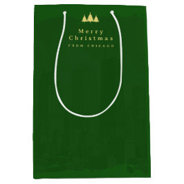 Bolsa De Regalo Mediana Custom Green Gold Christmas