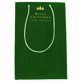 Bolsa De Regalo Mediana Custom Green Gold Christmas