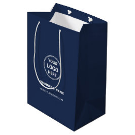 Bolsa De Regalo Mediana Custom Logo Navy Blue Business Promotional