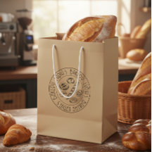 Custom Rustic Bakery Logo Kraft Paper Bag