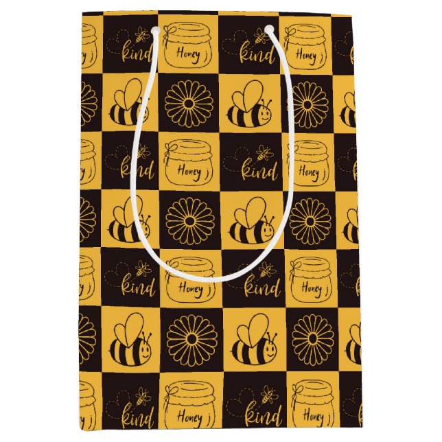 Bolsa De Regalo Mediana Cute Abeja Melífera  (Anverso)