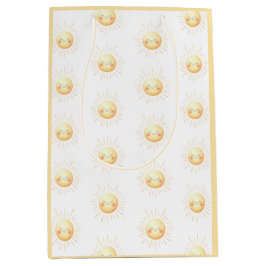 Bolsa De Regalo Mediana Cute acuarela Sonriente Niños Amarillos Sunshine