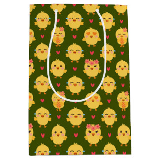 Bolsa De Regalo Mediana Cute Baby Chick Love with Hearts