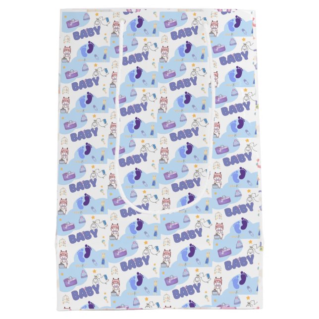 Bolsa De Regalo Mediana Cute Baby Shower Gift Bag (Reverso)