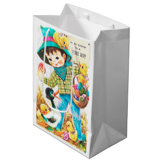 Bolsa De Regalo Mediana Cute boys Happy Easter