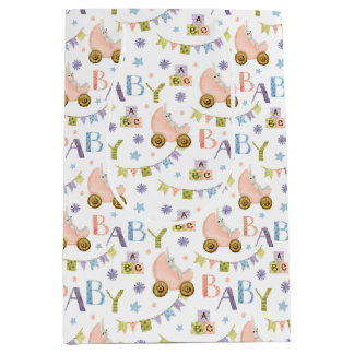 Bolsa De Regalo Mediana Cute Bunny Rabbit Baby Shower