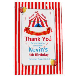 Bolsa De Regalo Mediana Cute Circus Birthday Party Gracias Red