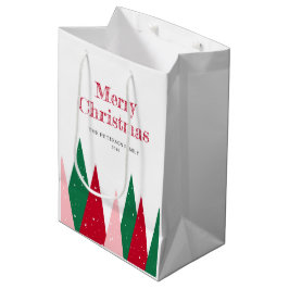 Bolsa De Regalo Mediana Cute Colorful Christmas Trees Modern