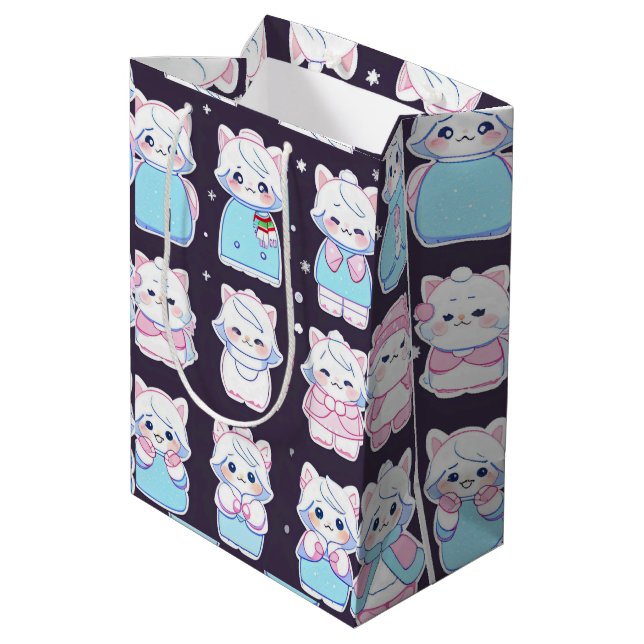 Bolsa De Regalo Mediana Cute cozy winter stickers  (Angulo reverso)