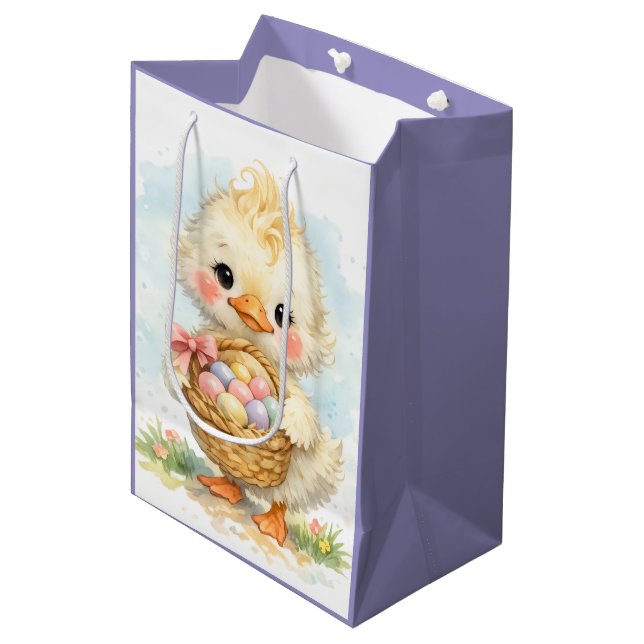 Bolsa De Regalo Mediana Cute Duckling Easter Egg Party (Angulo Anverso)