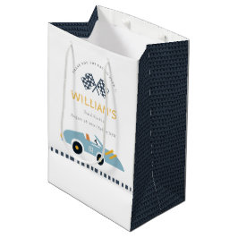 Bolsa De Regalo Mediana Cute Elegant Blue Race Car Kids Cualquier Cumpleañ