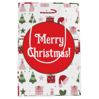 Bolsa De Regalo Mediana Cute festive editable Merry Christmas