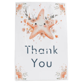 Bolsa De Regalo Mediana Cute Floral Starfish Baby Shower