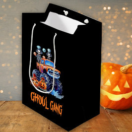 Bolsa De Regalo Mediana Cute Ghoul Gang Skeletons Spooky Truck Halloween