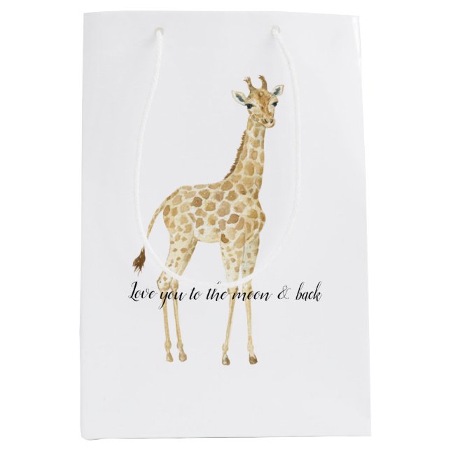 Bolsa De Regalo Mediana Cute Giraffe          (Anverso)
